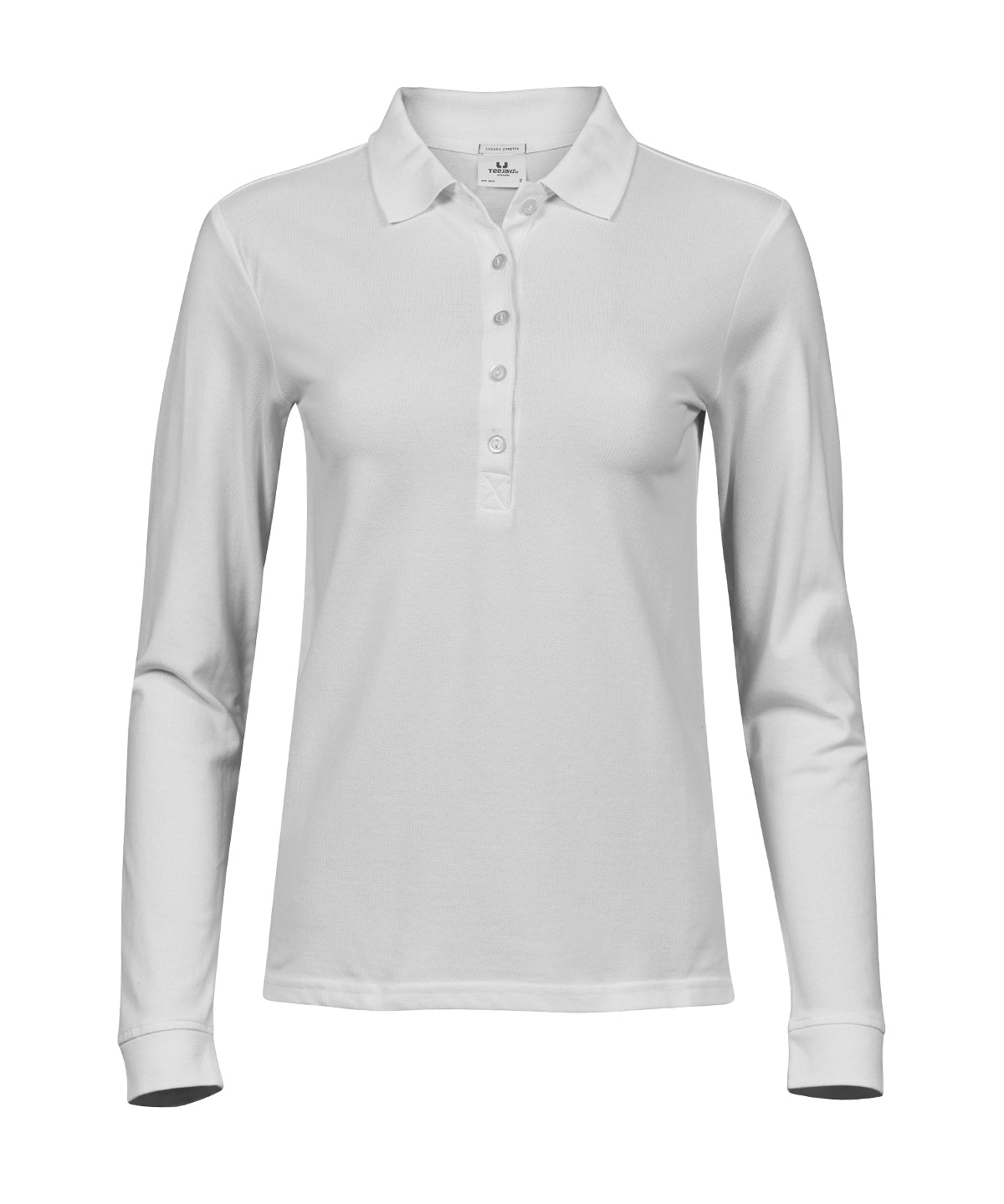 Womens luxury stretch long sleeve polo (146)