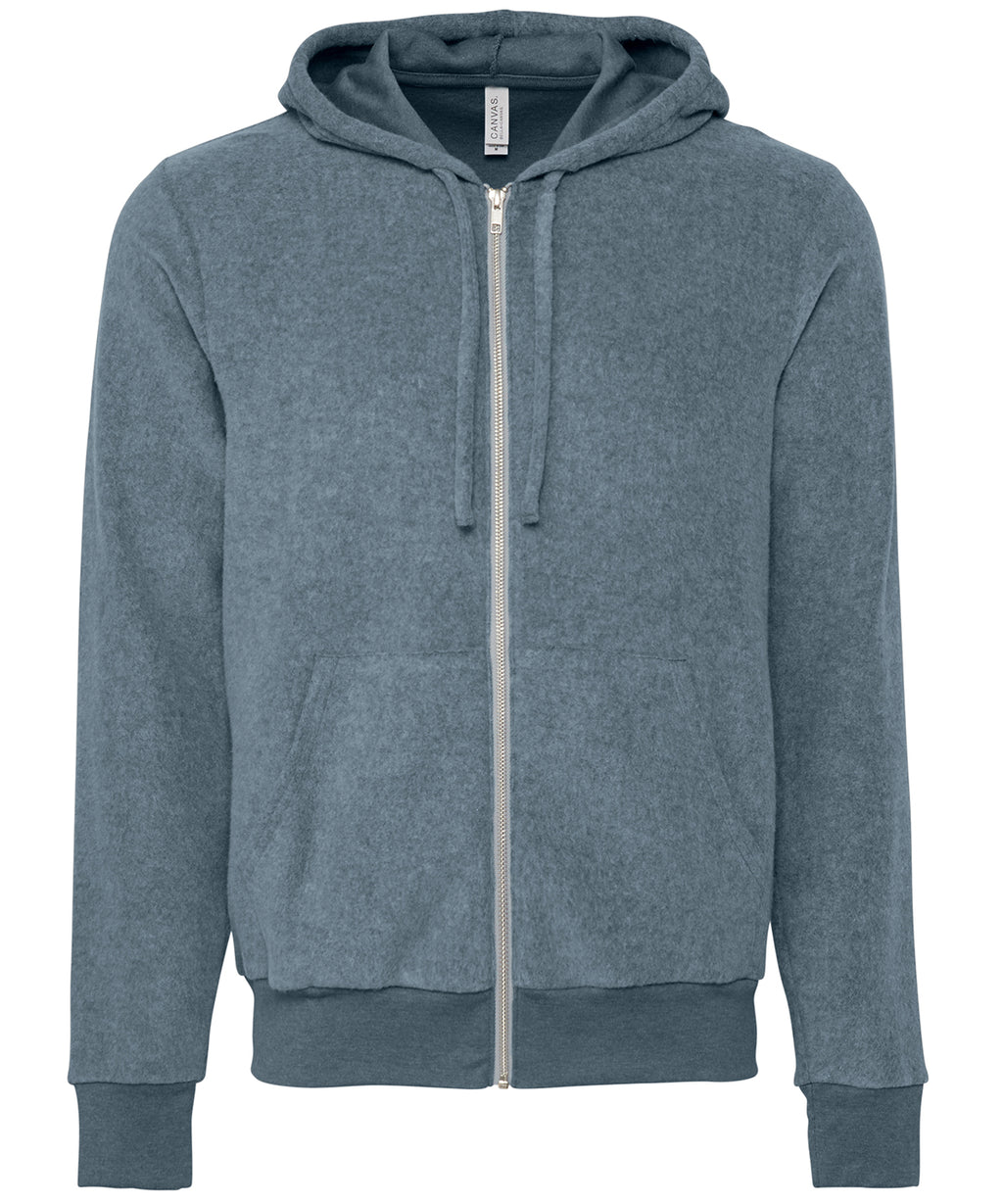 Unisex sueded fleece full-zip hoodie