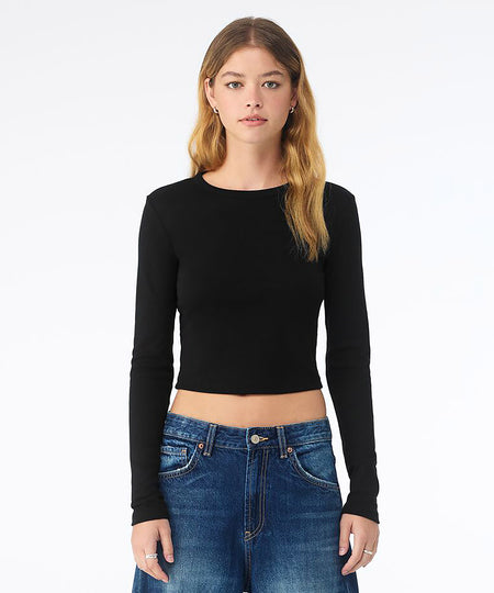 Womens micro rib long sleeve baby t-shirt