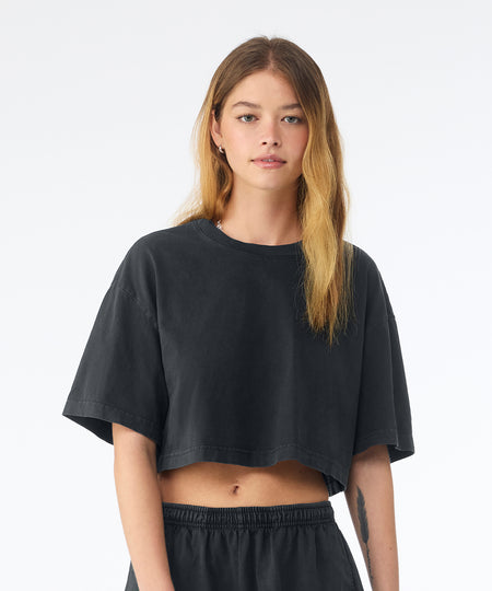 Womens heavyweight washed cropped tee