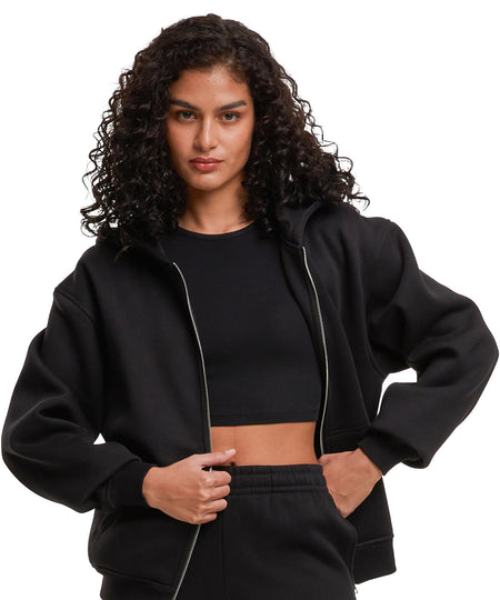 Womens loose-fit zip hoodie