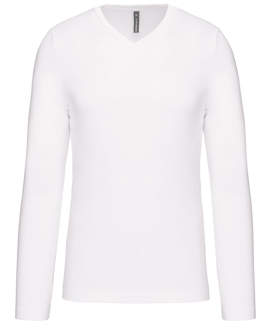 Men's long-sleeved V-neck T-shirt