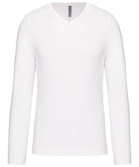 Men's long-sleeved V-neck T-shirt