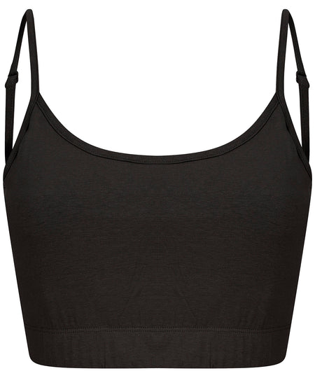 Women's sustainable fashion cropped cami top with adjustable straps