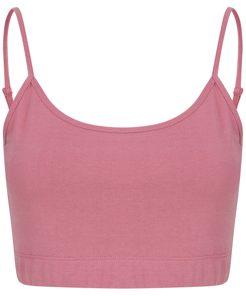 Women's sustainable fashion cropped cami top with adjustable straps