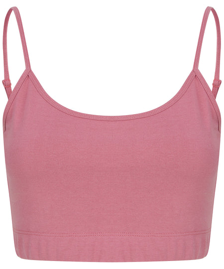 Women's sustainable fashion cropped cami top with adjustable straps