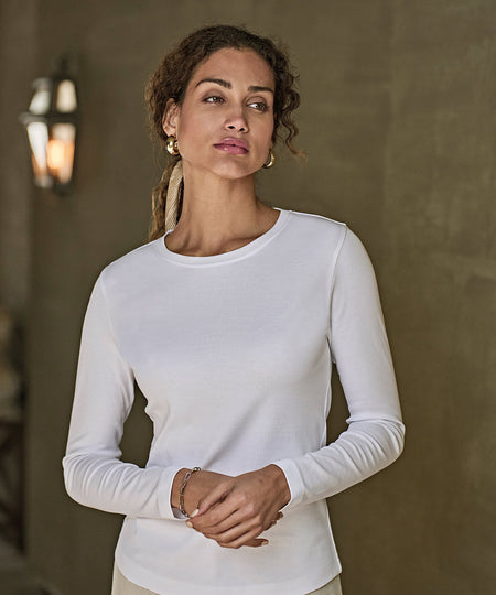 Womens long sleeve interlock tee (590)