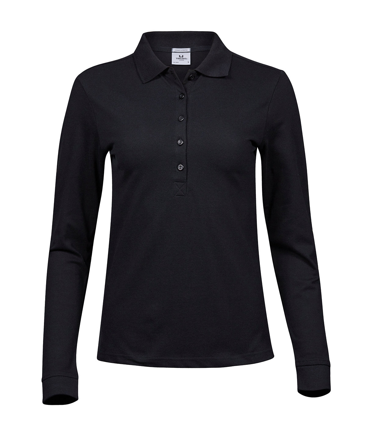 Womens luxury stretch long sleeve polo (146)