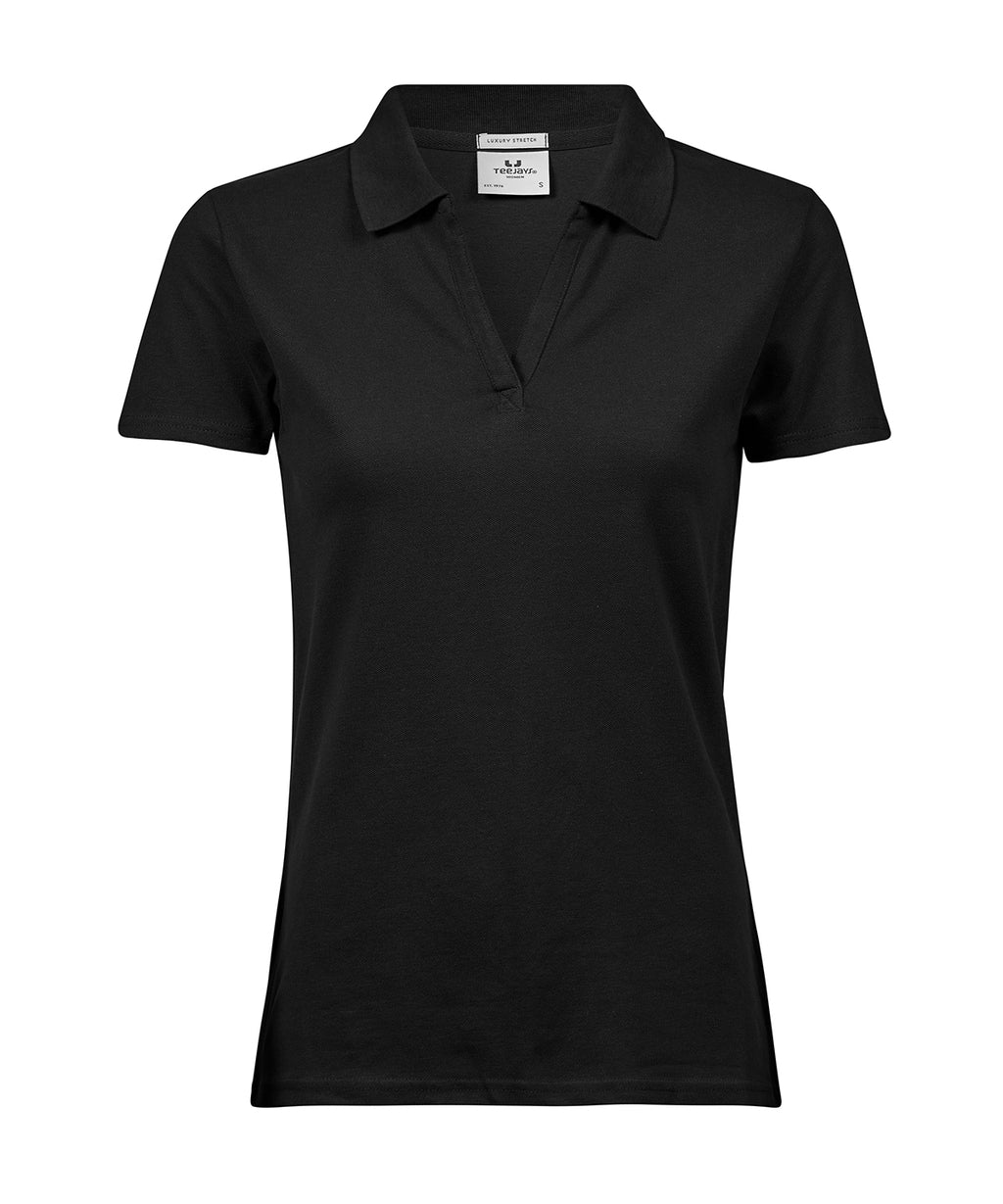 Womens luxury stretch v-neck polo (1409)