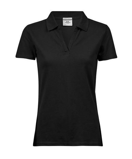 Womens luxury stretch v-neck polo (1409)