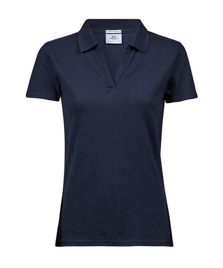 Womens luxury stretch v-neck polo (1409)