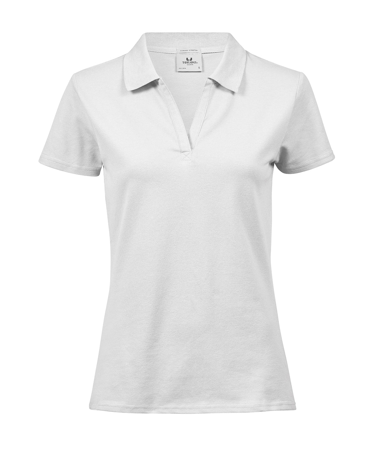 Womens luxury stretch v-neck polo (1409)