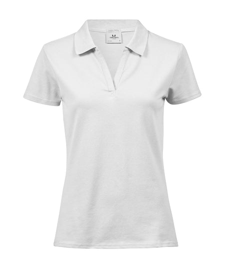 Womens luxury stretch v-neck polo (1409)