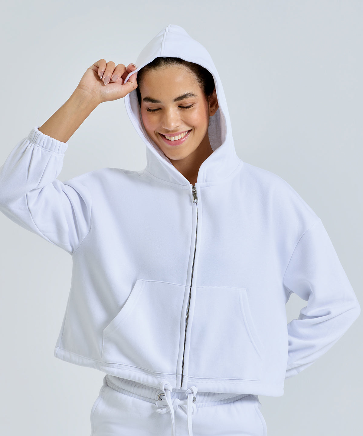 Womens TriDri® recycled drawstring full-zip hoodie