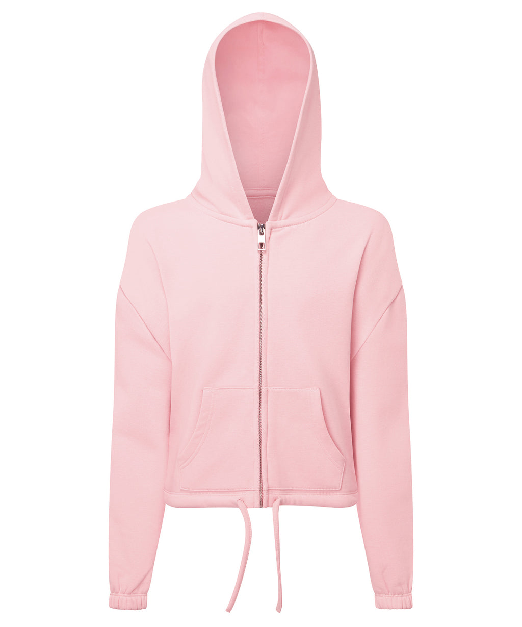 Kids TriDri® recycled cropped oversize full-zip hoodie