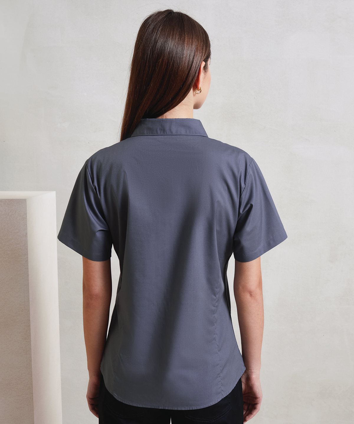 Women's Short Sleeve Poplin Blouse