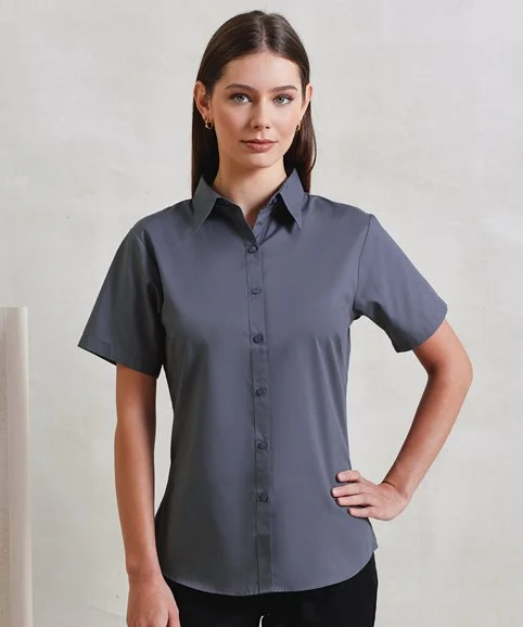 Women's Short Sleeve Poplin Blouse