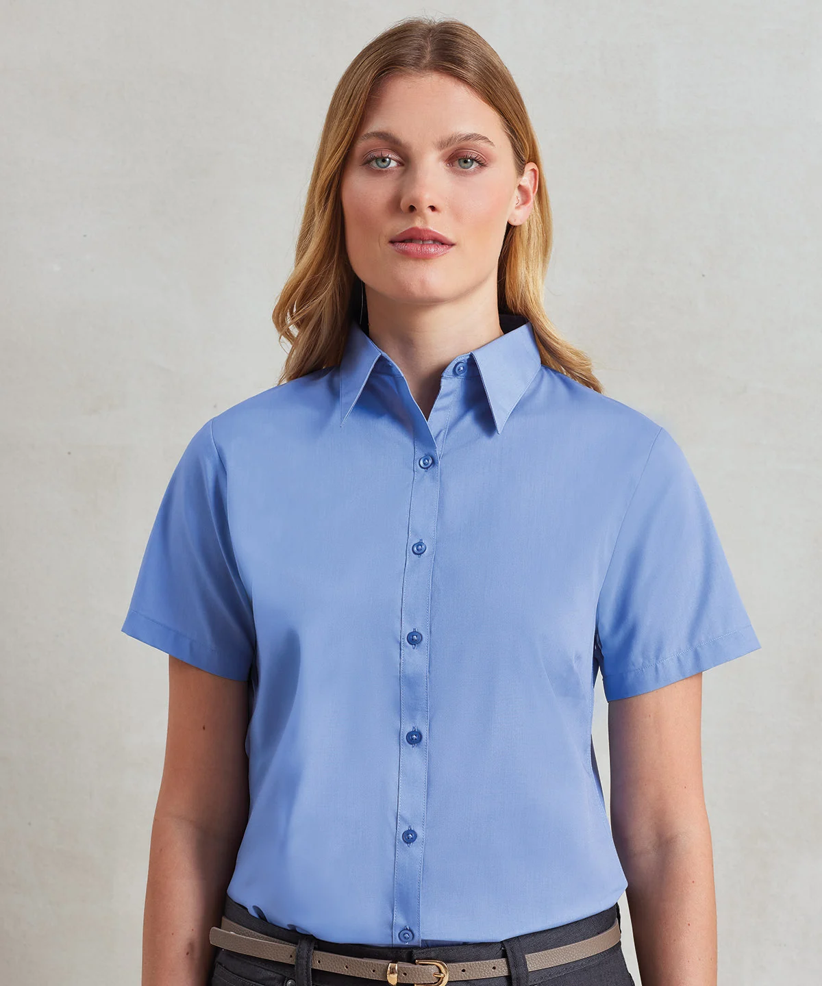 Women's Short Sleeve Poplin Blouse